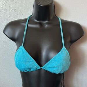 Baby blue string bathing suit top